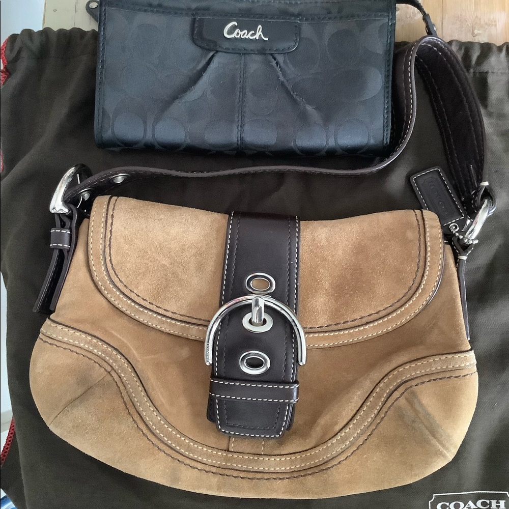 Vintage Coach Suede Purse with Dustbag